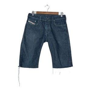 Diesel 28 Mens Blue Dark Wash Distressed Pockets Jean Denim Bermuda Shorts